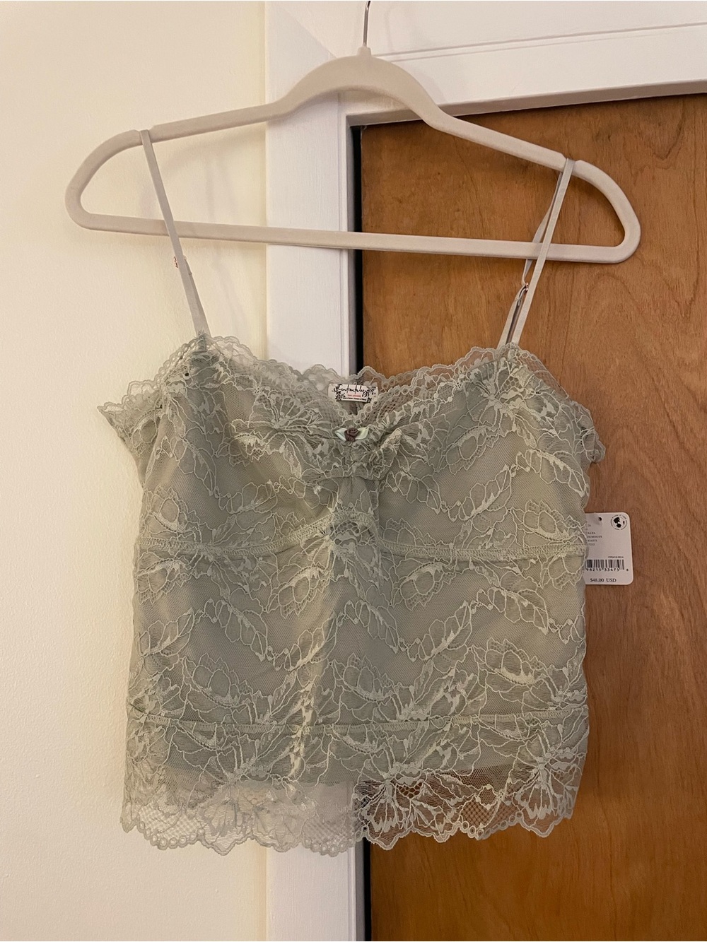 Free People Intimately Lacey Cami, NWT, L, Moss